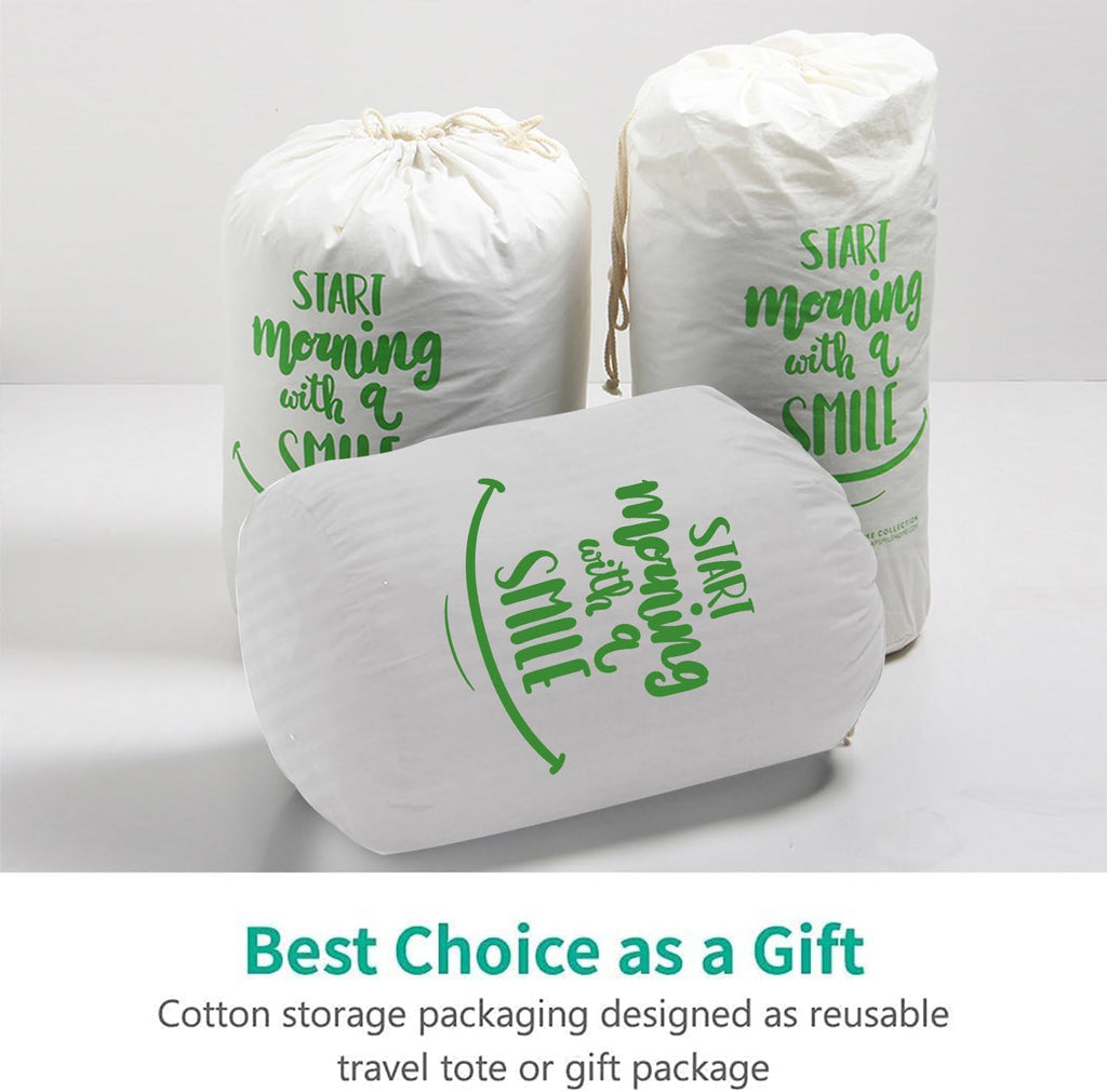 Lightweight down Feather Fibers Comforter Twin Size, Fluffy Duvet Insert for Warm Weather/Hot Sleepers -Ultra Soft 100% Organic Cotton Cover, Cooling Summer Duvet(Ivory White, 68X90)