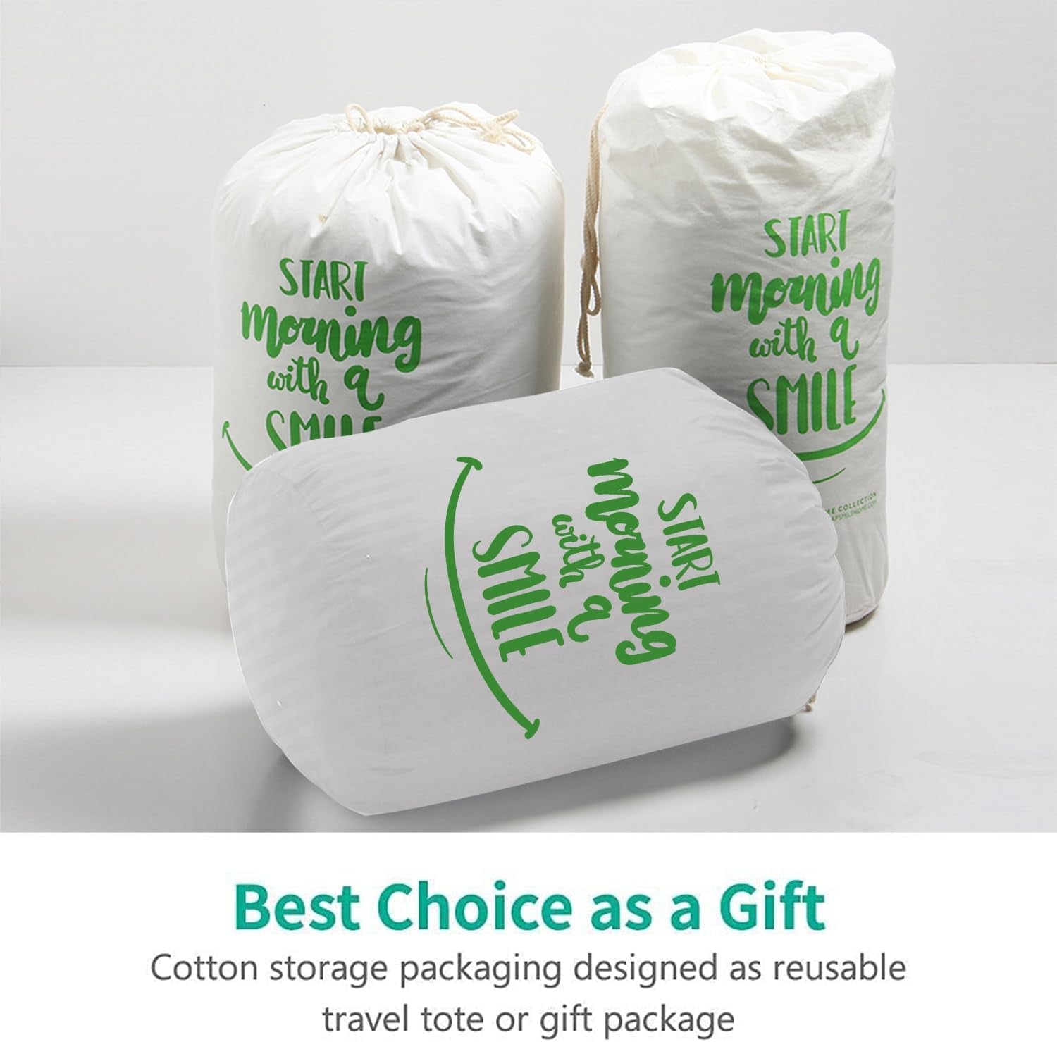 Lightweight down Feather Fibers Comforter Twin Size, Fluffy Duvet Insert for Warm Weather/Hot Sleepers -Ultra Soft 100% Organic Cotton Cover, Cooling Summer Duvet(Ivory White, 68X90)