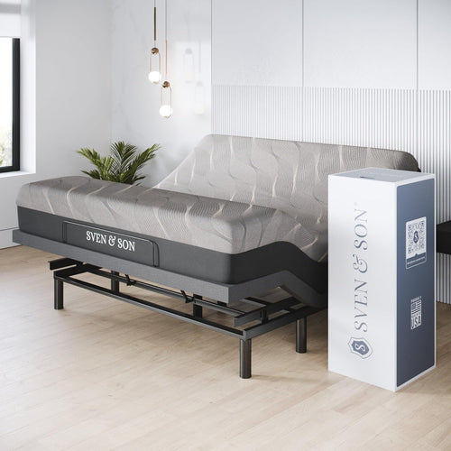 Harmony Adjustable Bed Base, Head and Foot Lift, Massage, Under-Bed Lights, USB, Gel Memory, Zero Gravity Smart Frame - King + 12 Inch Memory Foam Matt (Medium)