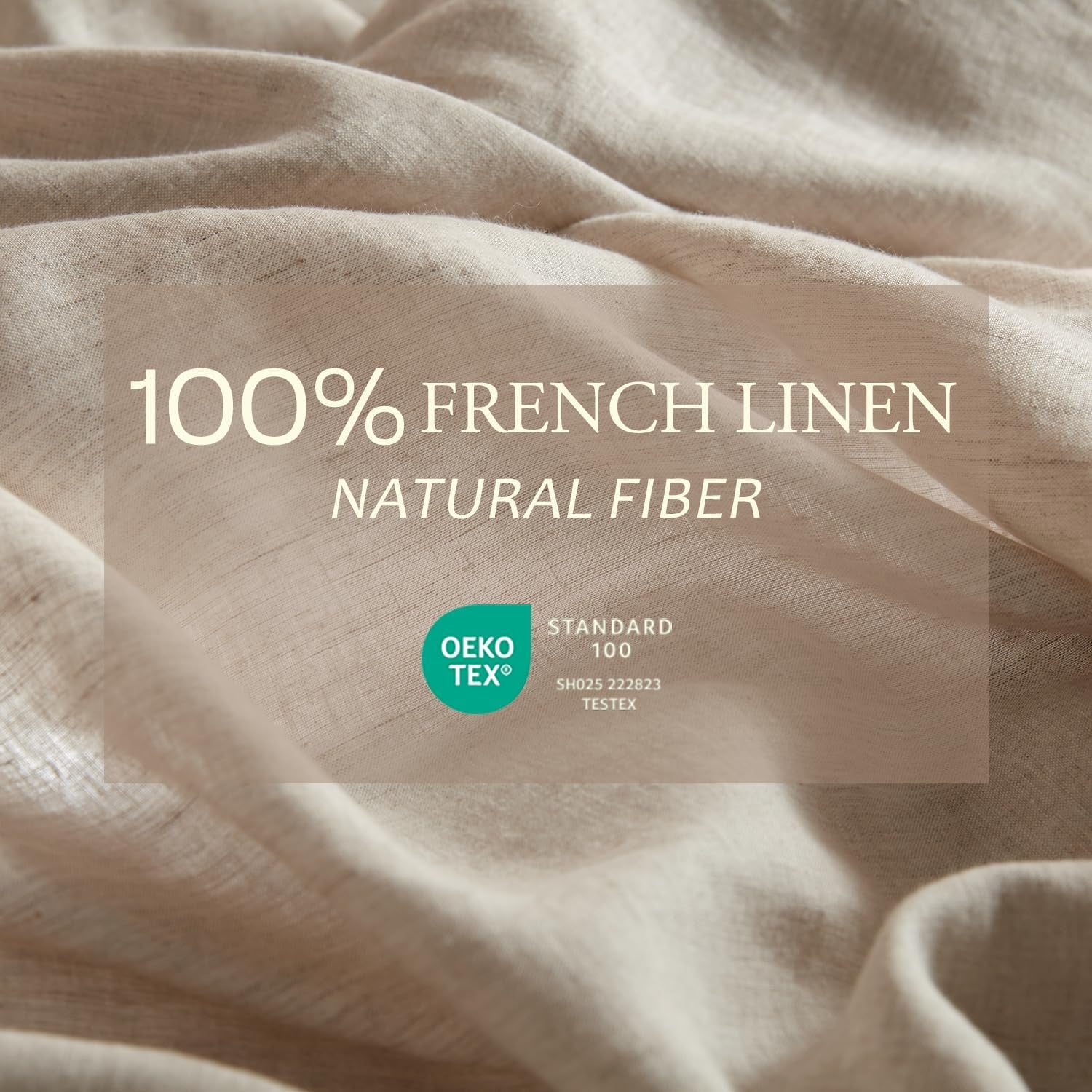 Pure Linen Sheets Set, 100% French Linen from Normandy, Breathable and Durable for Hot Sleepers, 3 Pcs Set - 1 Flat Sheet, 1 Fitted Sheet, 1 Pillowcase (Natural Linen, Twin)
