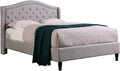 Home Life Cloth Light Grey Silver Linen Curved Hand Diamond Tufted and Nailed Headboard 53" Tall Headboard Platform Bed with Slats Queen - Complete Bed 5 Year Warranty Included 013