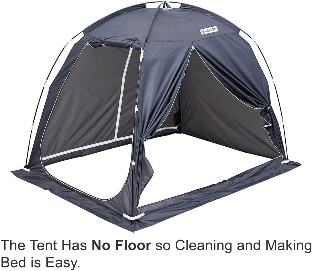 Floorless Indoor Privacy Tent on Bed for Warm and Cozy Sleep inside Drafty Room (Twin, Mint)