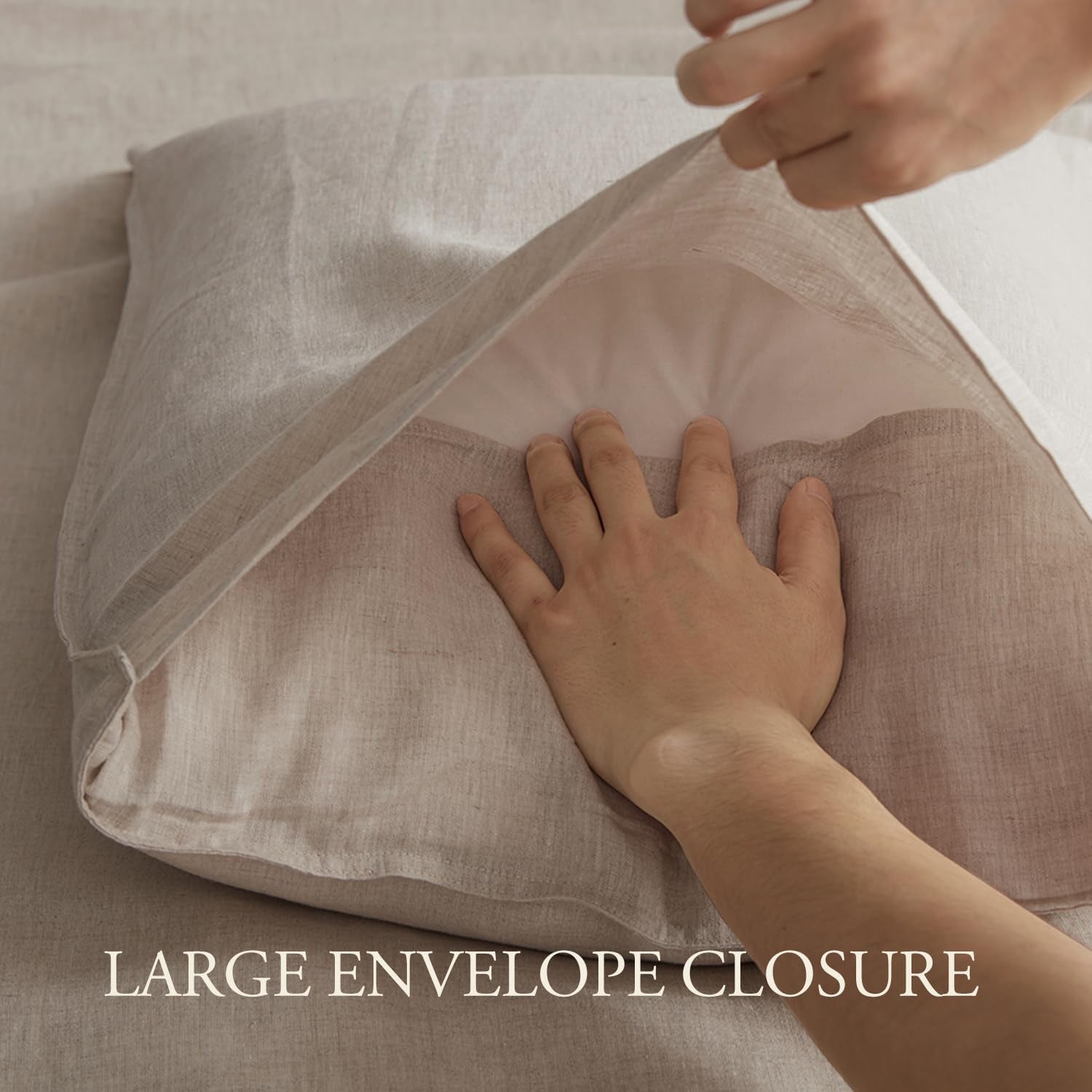 100% Linen Duvet Cover Set 3Pcs, Pure Natural French Flax Linen Duvet Cover King 90"X104" with Corner Ties and Zipper Closure, Soft Breathable Durable for Hot Sleepers (Natural Linen, King)