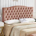 Upholstered Tufted Button Velvet Headboard,Comfortable Fashional Headboard Queen/Full Size,Blush