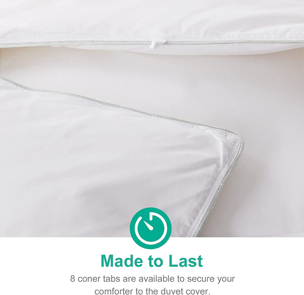 Heavyweight down Feather Fibers Comforter California King Size - Ultra-Soft Luxury High Fill-Power Hotel-Style Thicker Winter Duvet Insert for Colder Weather/Sleeper (104X96, White)