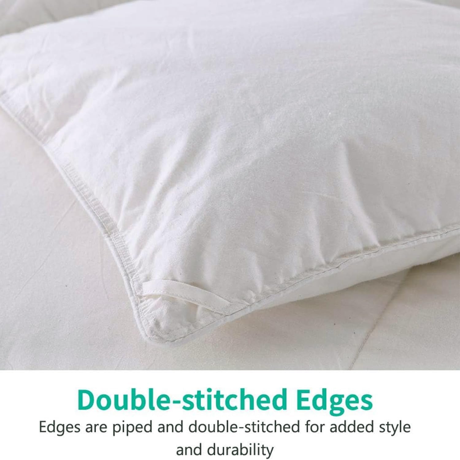 Lightweight down Feather Fibers Comforter Twin Size, Fluffy Duvet Insert for Warm Weather/Hot Sleepers -Ultra Soft 100% Organic Cotton Cover, Cooling Summer Duvet(Ivory White, 68X90)