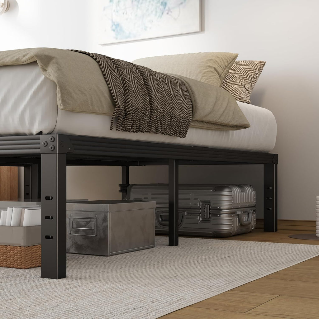 Twin XL Bed Frame 16" High Heavy Duty Steel Slats with Heavy Duty Support for Mattress, No Box Spring Needed,Noise-Free,Easy Assembly