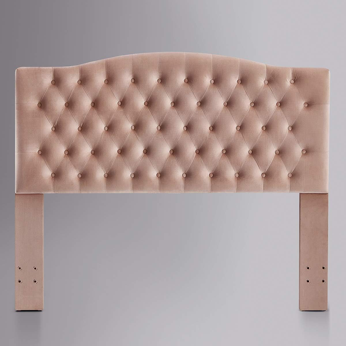 Upholstered Tufted Button Velvet Headboard,Comfortable Fashional Headboard Queen/Full Size,Blush