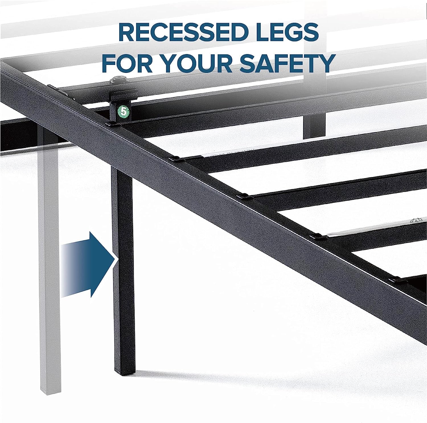 ABEL Metal Platform Bed Frame, Mattress Foundation with Steel Slat Support, No Box Spring Needed, Easy Assembly, Twin