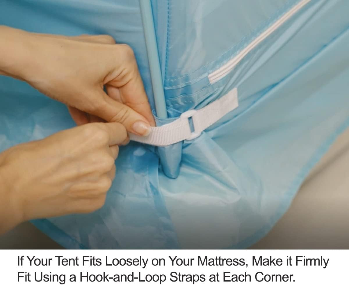 Floorless Indoor Privacy Tent on Bed for Warm and Cozy Sleep inside Drafty Room (Twin, Mint)