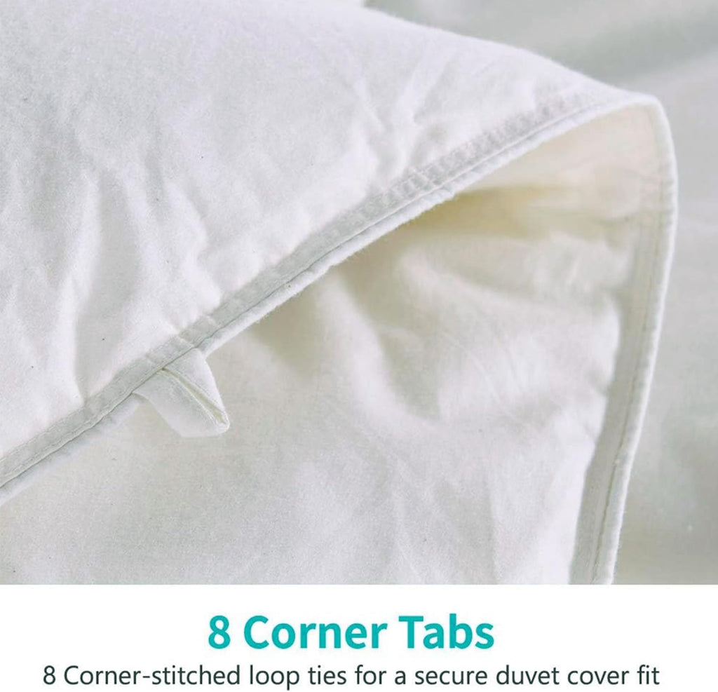 Lightweight down Feather Fibers Comforter Twin Size, Fluffy Duvet Insert for Warm Weather/Hot Sleepers -Ultra Soft 100% Organic Cotton Cover, Cooling Summer Duvet(Ivory White, 68X90)
