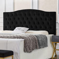 Upholstered Tufted Button Velvet Headboard,Comfortable Fashional Headboard Queen/Full Size,Black