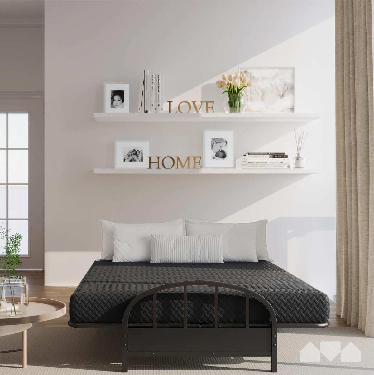 Memory Foam Futon Mattress - Full Size (Frame Not Included) (Black), 71"52"X6"