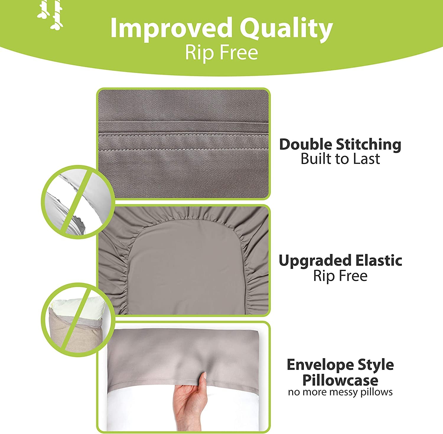 4Pcs - 100% Viscose Derived from Bamboo Sheets Full Size Sheets Set - Super Soft Viscose Bamboo Cooling Sheets for Hot Sleepers - up to 16’’ Deep Pocket - Luxury Series Full Sheet Set (S Gray)